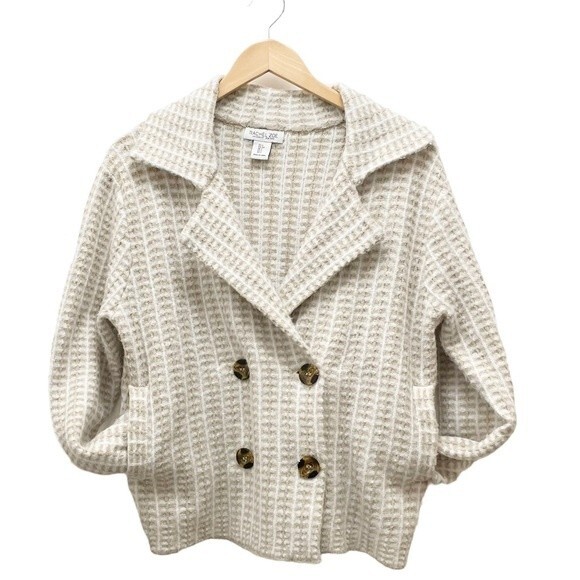 Rachel Zoe Cardigan Soft Knit Sweater Peacoat Beige Cream Women’s Size Small - Picture 1 of 13